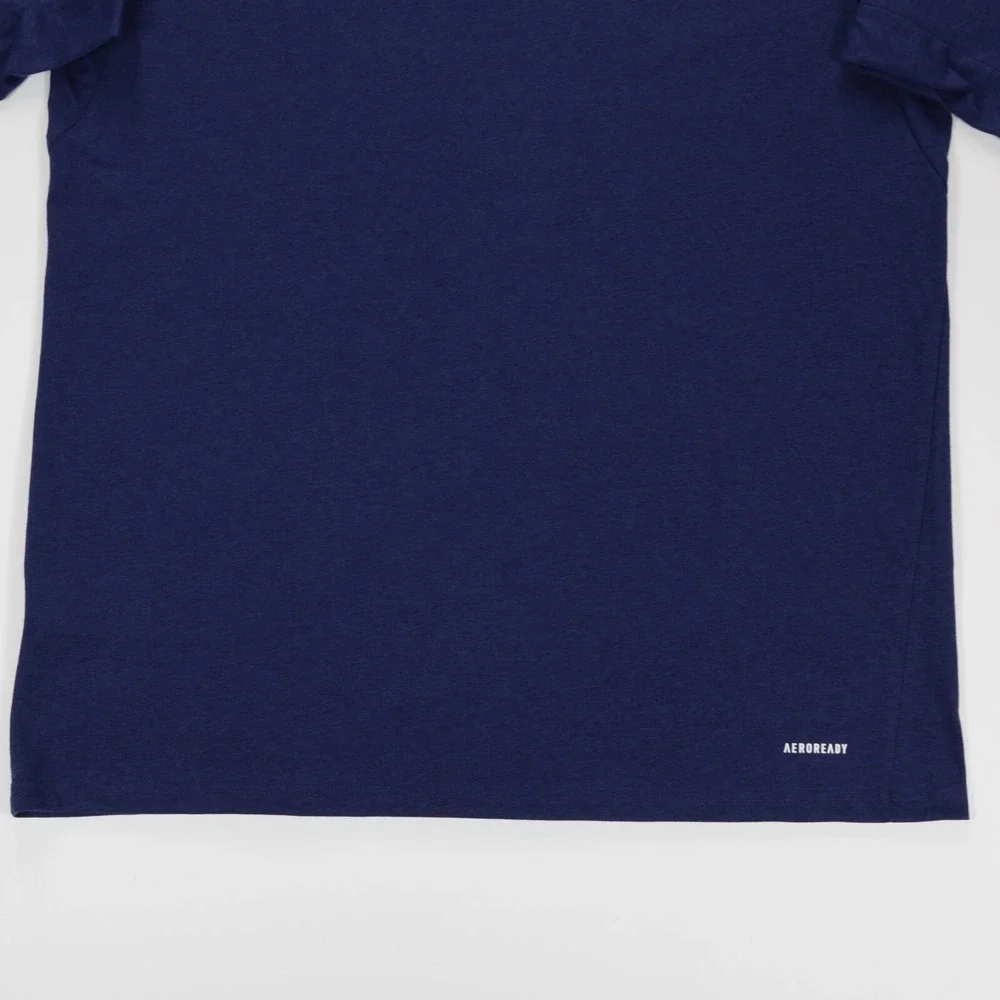 Adidas Men's Crew Neck Short Sleeve Feel Ready Training Tee Dark‎ Blue Size L - Picture 6 of 8